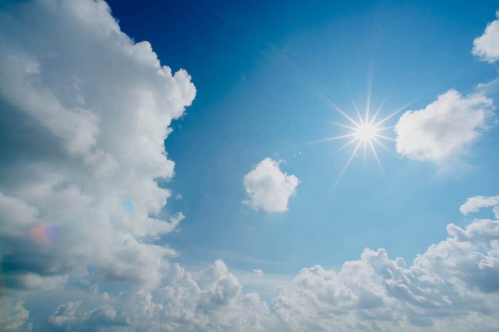 sun in white clouds